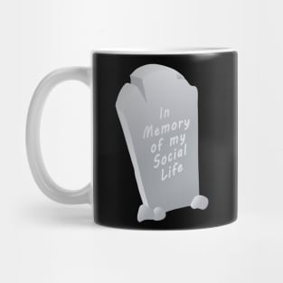 Tombstone with funny epitaph for Halloween Mug